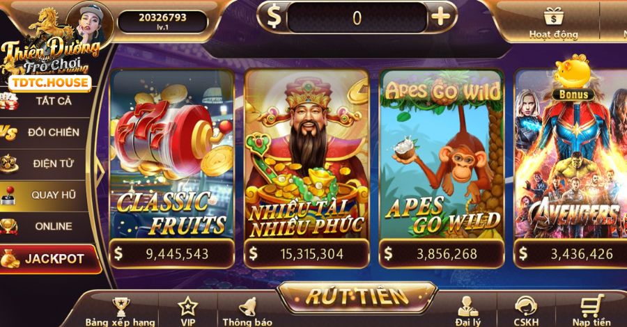 Hình ảnh máy slot game với biểu tượng jackpot và nổ hũ